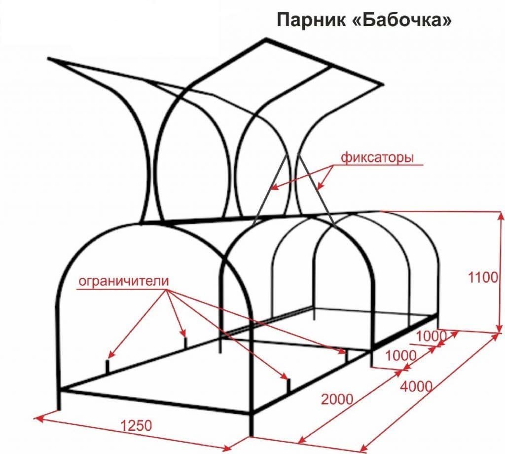 Парник хлебница чертеж с размерами