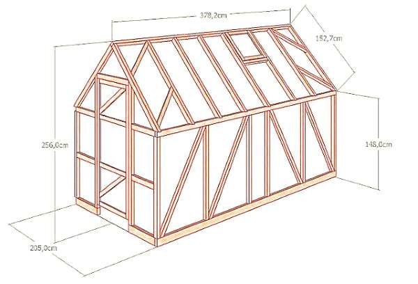Теплица 4 на 4 своими руками чертежи и размеры