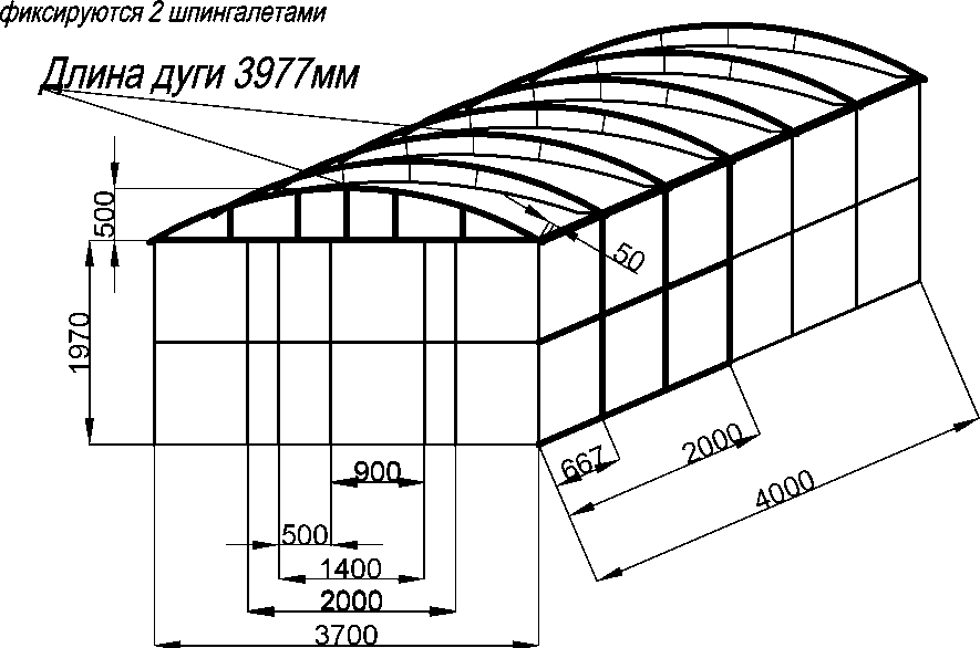 Теплица домиком чертеж 3х6