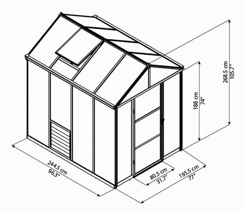 Размеры теплицы чертеж